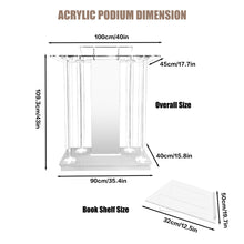 Load image into Gallery viewer, deenkk Acrylic Pulpits for Churches with Wheels and RGB LED Lights, 46&quot; Tall Modern Podium Stand Hosting Station Lecterns Pulpits for Church Wedding Concert Speech Classroom, Clear