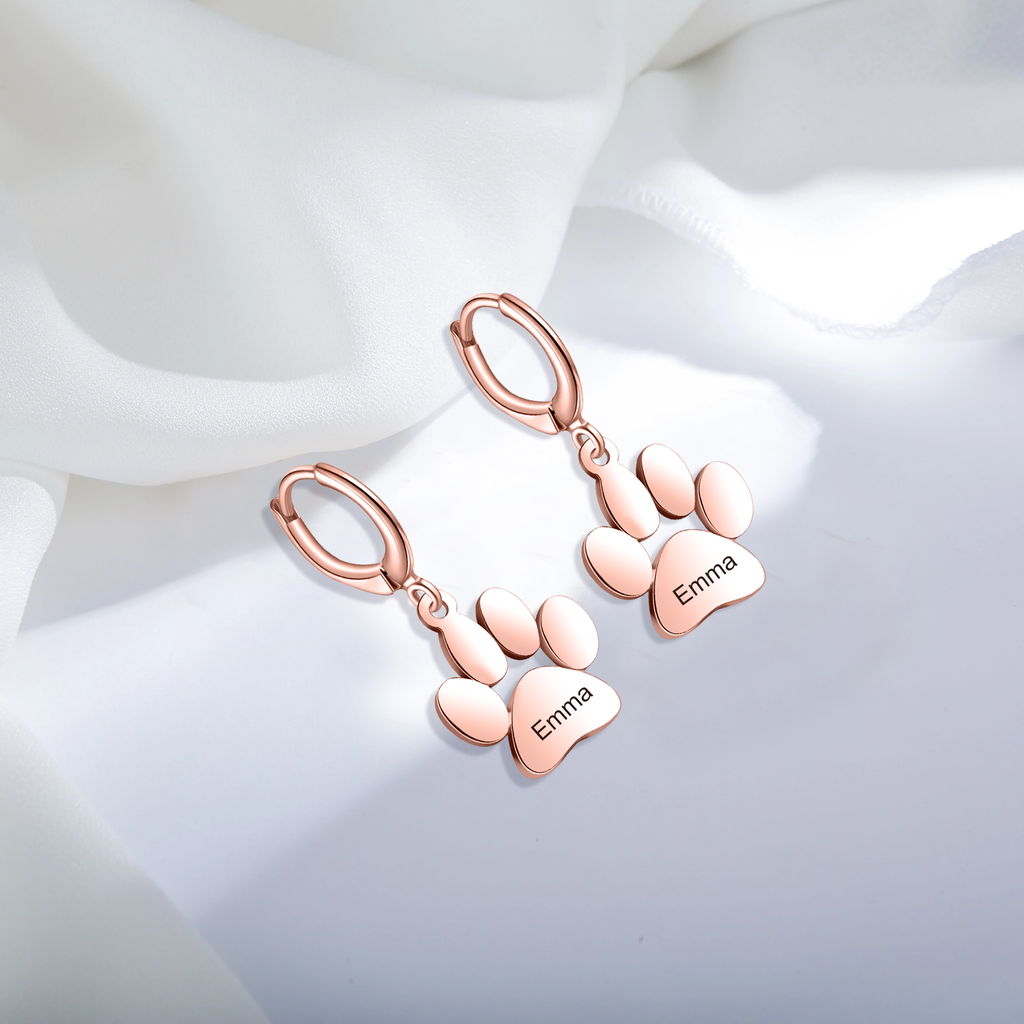 dog paw earrings