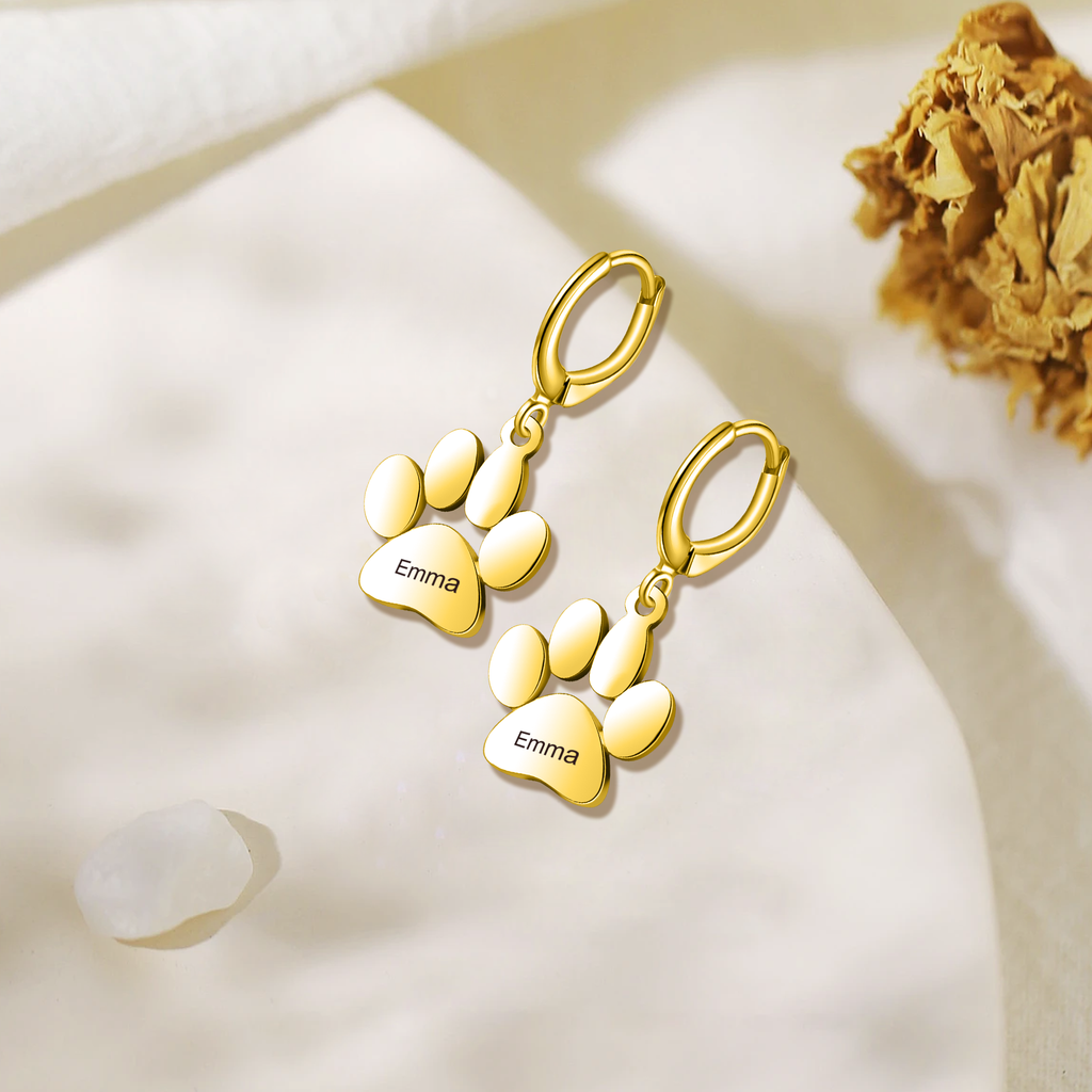 dog paw earrings