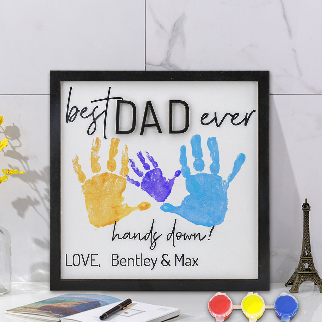 Customized Father's Day Palm Print Photo Frame Ornament