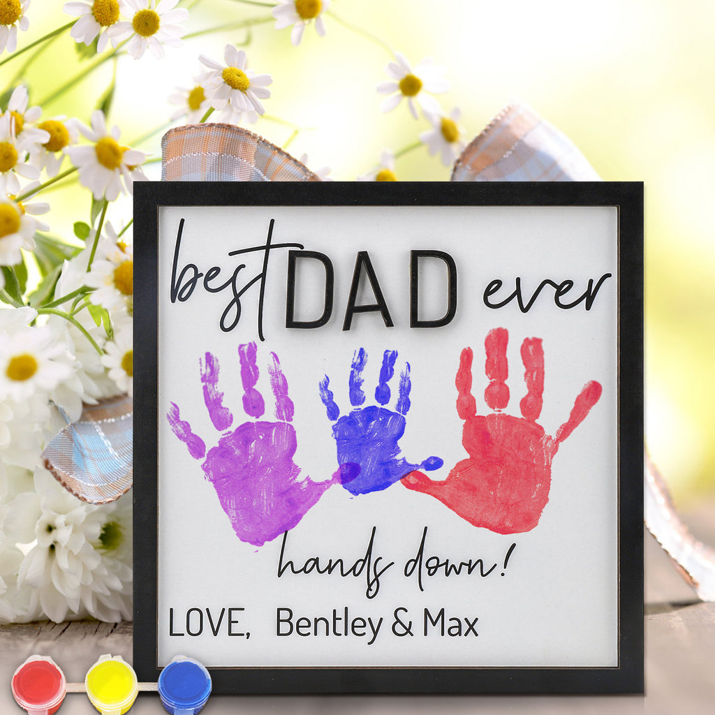 Customized Father's Day Palm Print Photo Frame Ornament