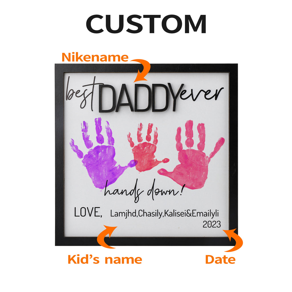 Customized Father's Day Palm Print Photo Frame Ornament