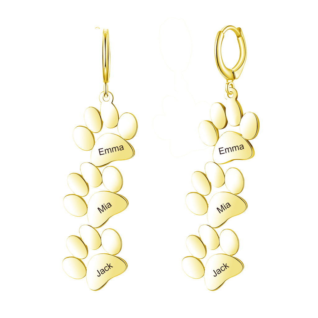 dog paw earrings