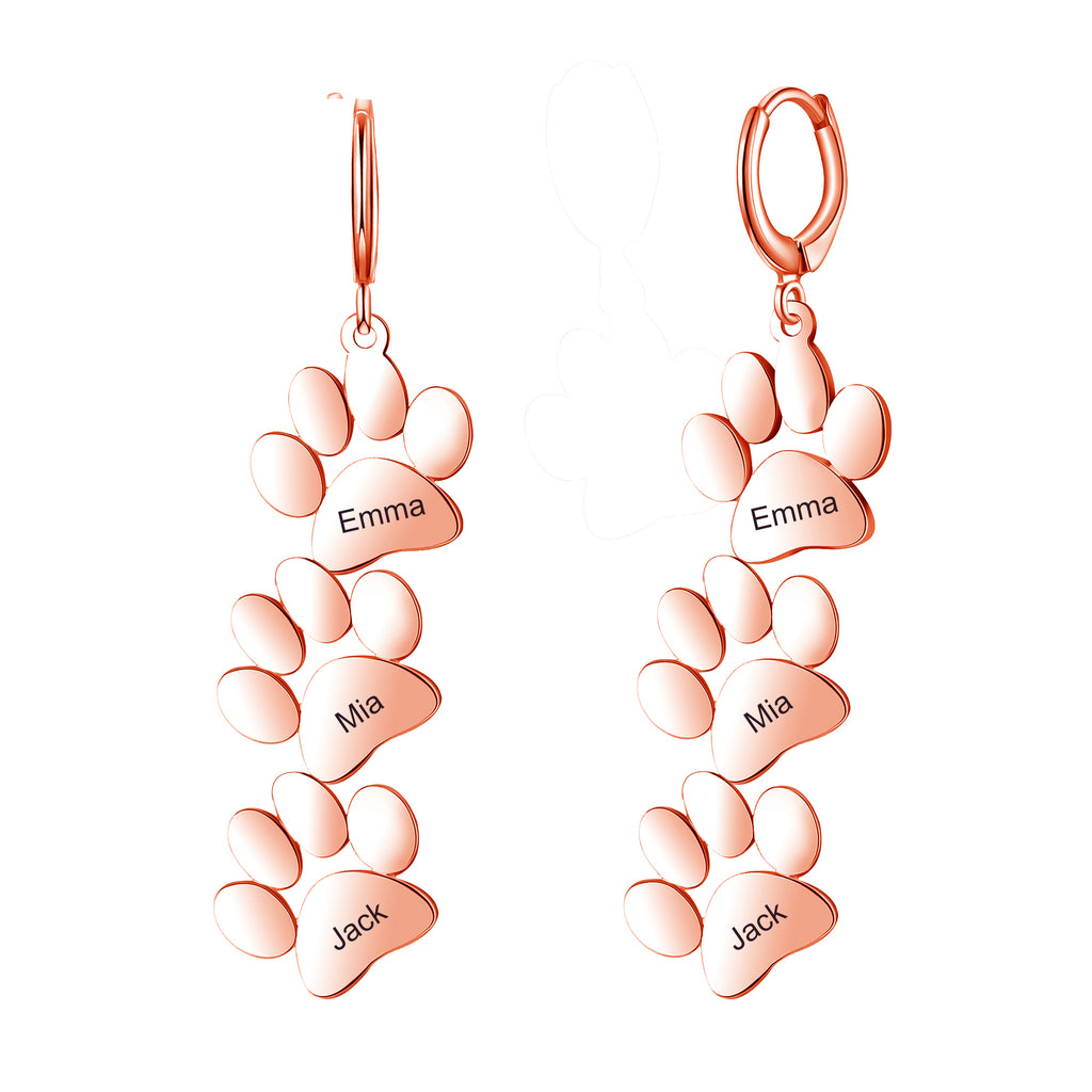 dog paw earrings