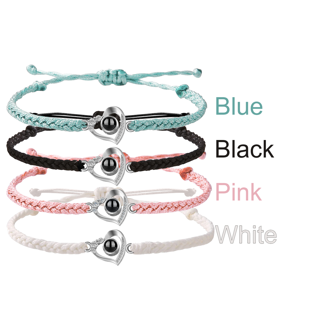 personalized heart projection bracelet