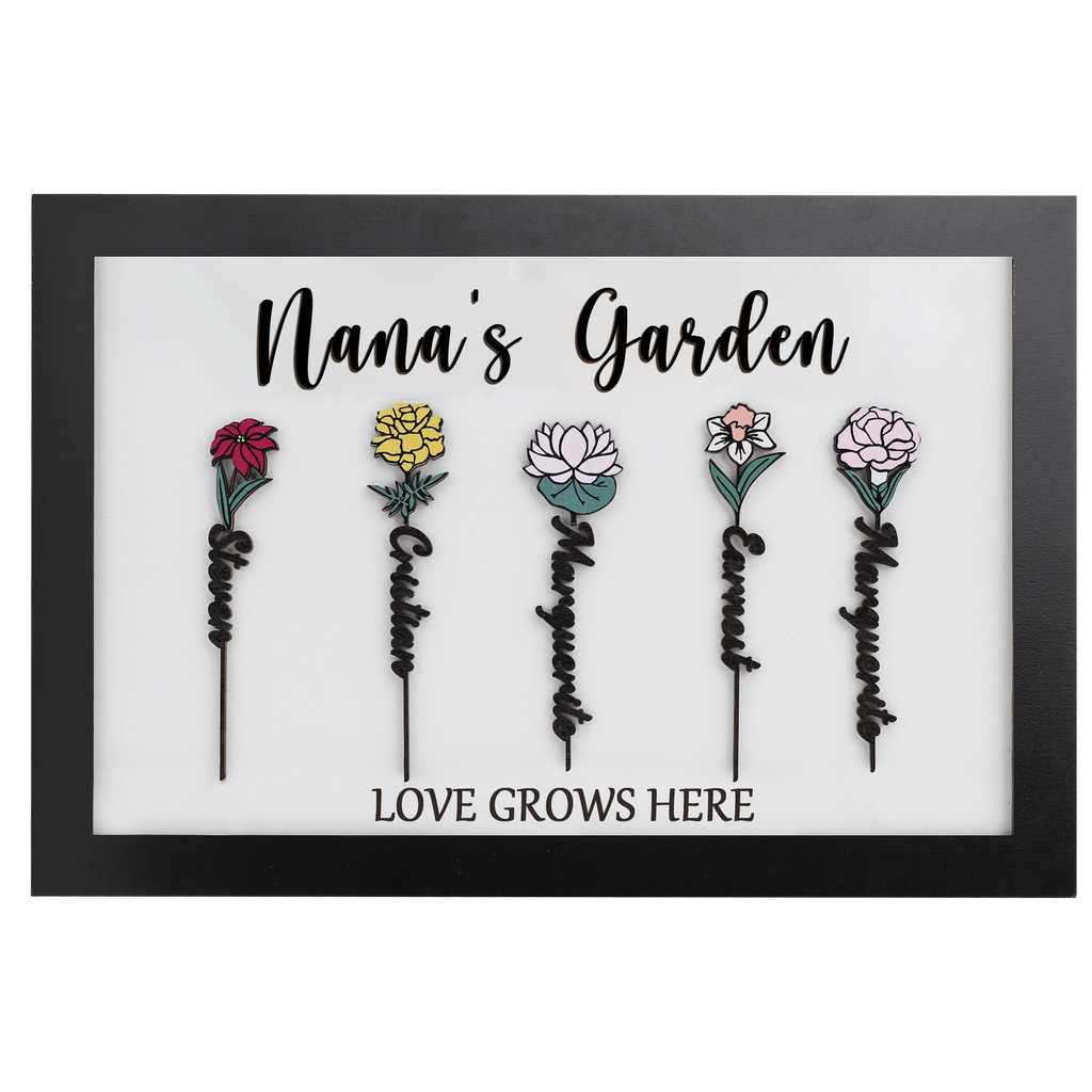 personalized birth flower sign