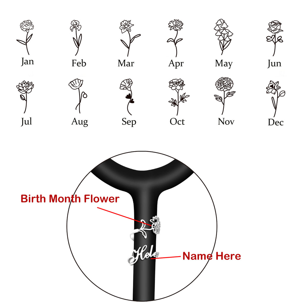 Personalized Birth Flower Stethoscope ID