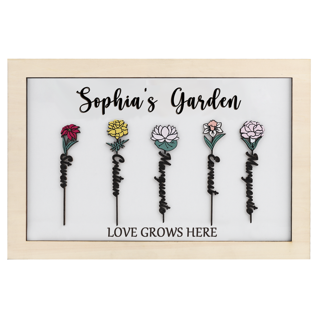 personalized birth flower sign