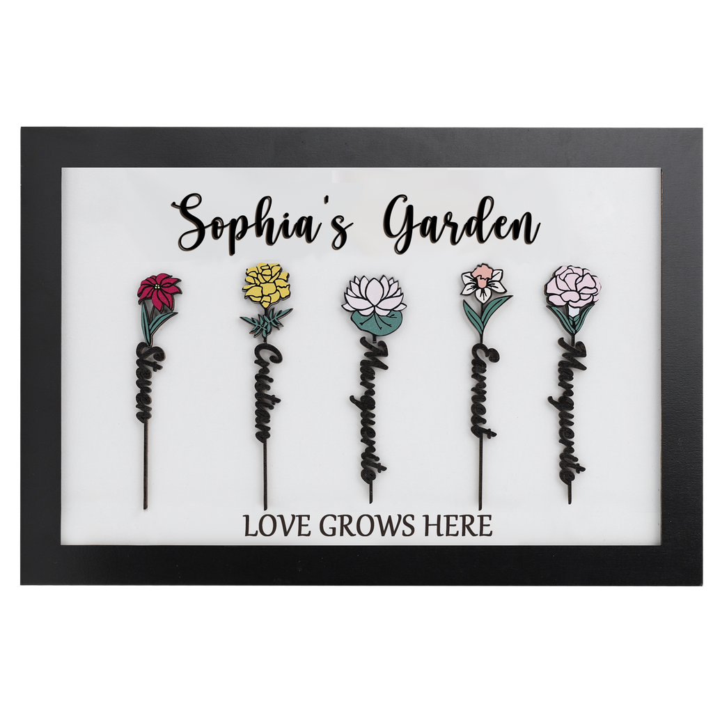 personalized birth flower sign