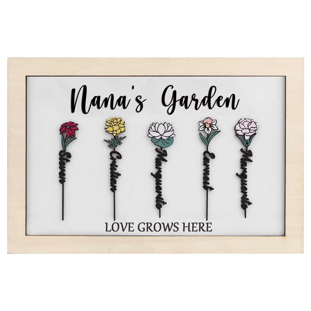 personalized birth flower sign