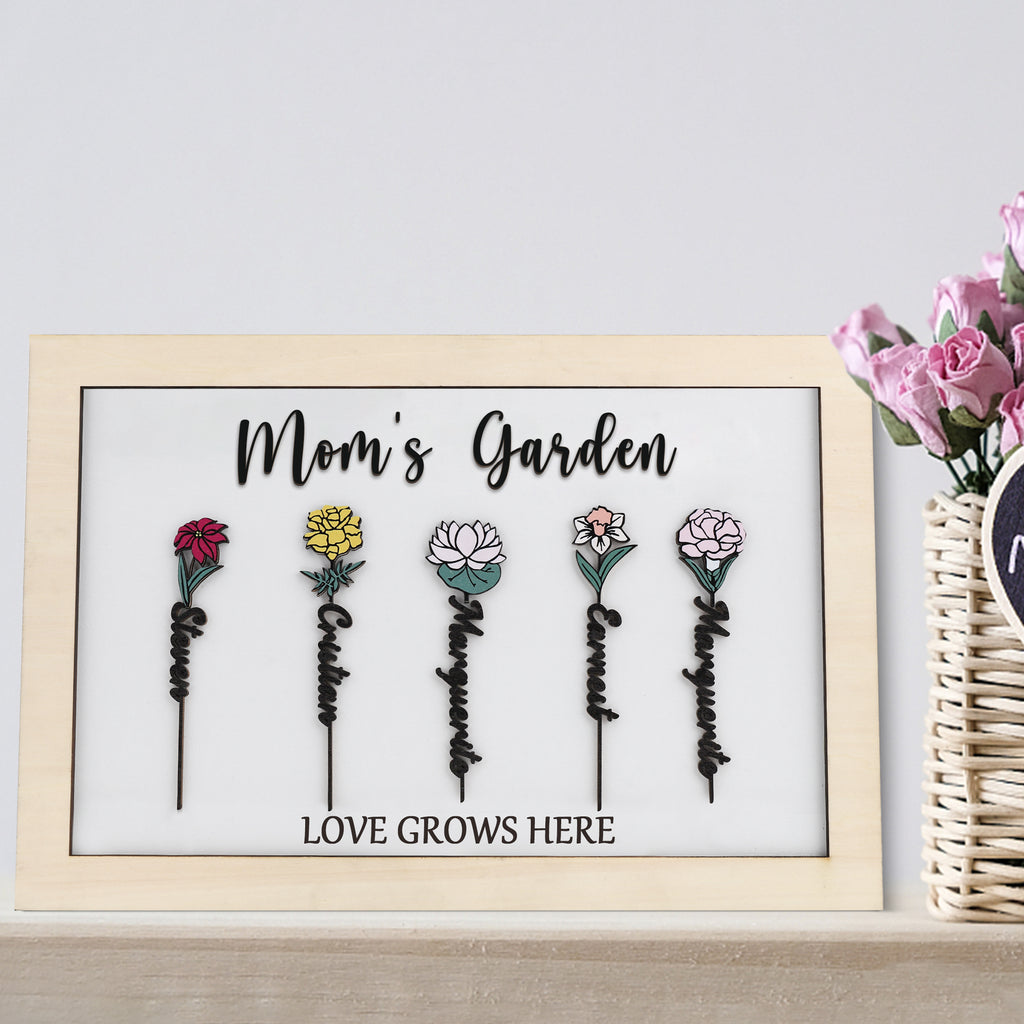 personalized birth flower sign