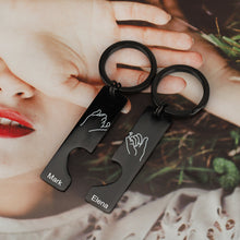 Load image into Gallery viewer, pinky promise heart keychain for couples