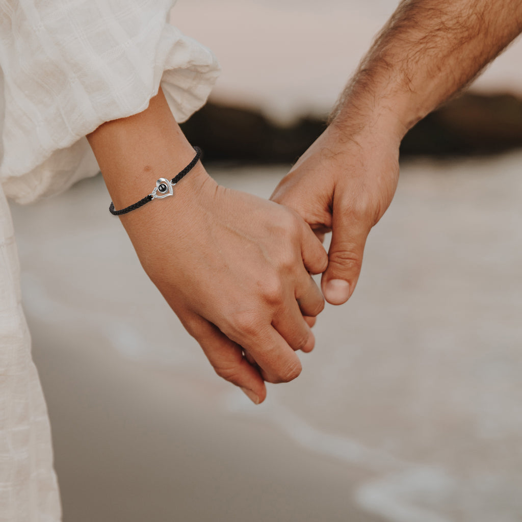 personalized heart projection bracelet