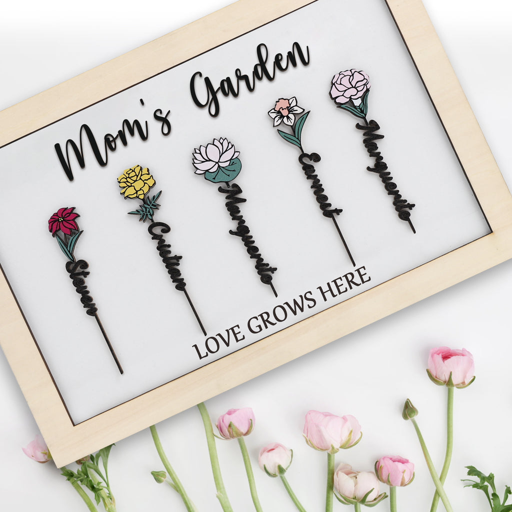 personalized birth flower sign