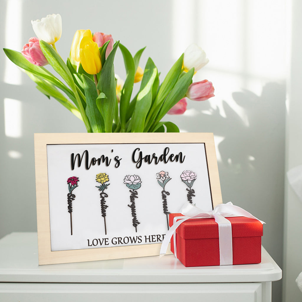 personalized birth flower sign