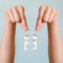 Load image into Gallery viewer, pinky promise heart keychain for couples