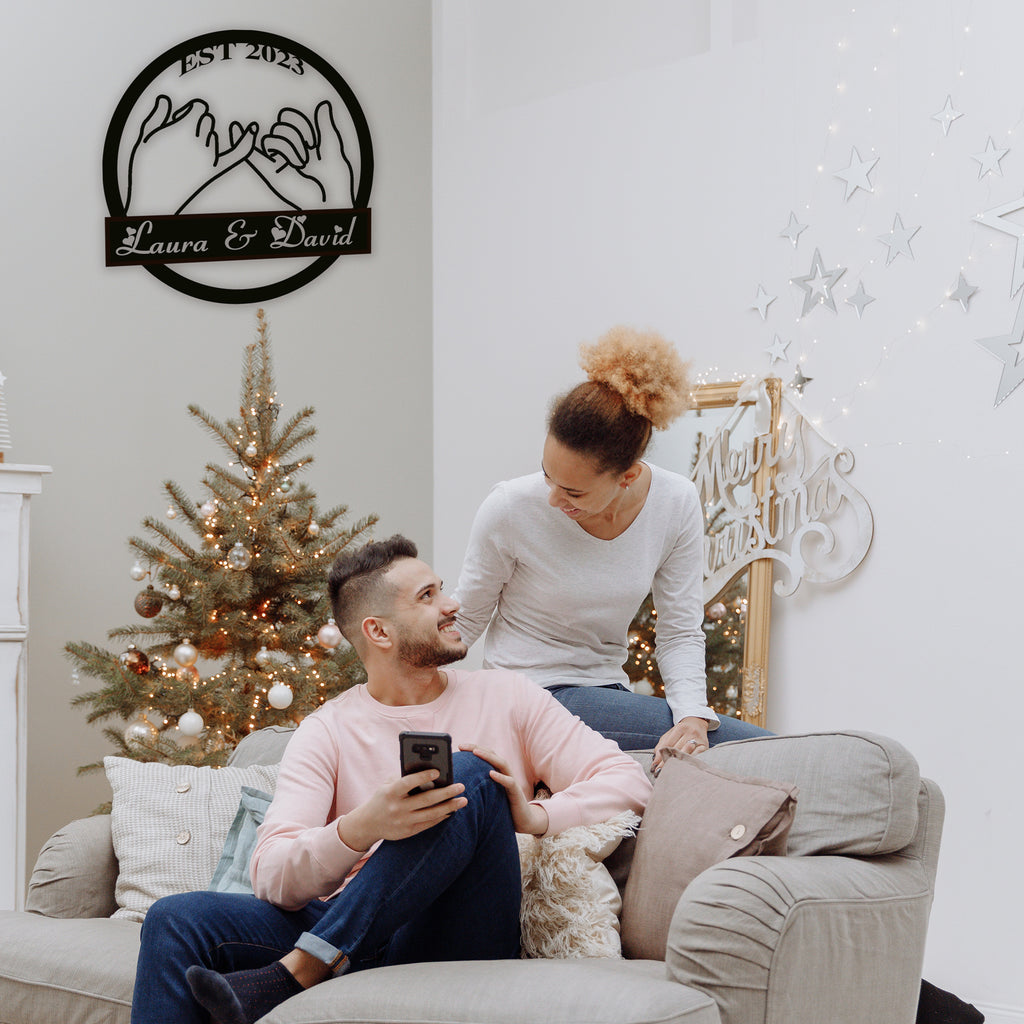 couples promise metal sign