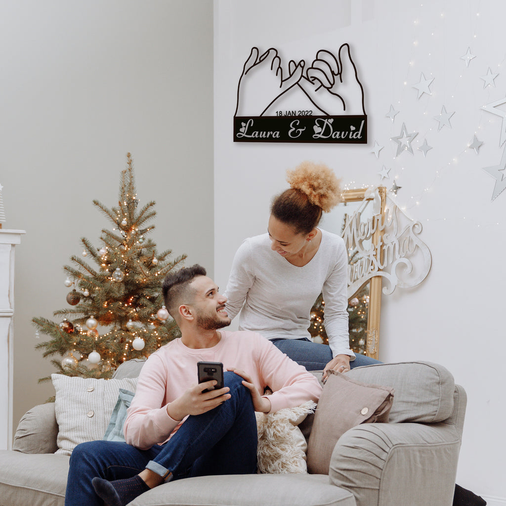 couples promise metal sign