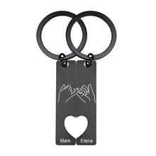 Load image into Gallery viewer, pinky promise heart keychain for couples