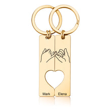 Load image into Gallery viewer, pinky promise heart keychain for couples