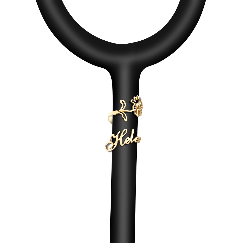 Personalized Birth Flower Stethoscope ID