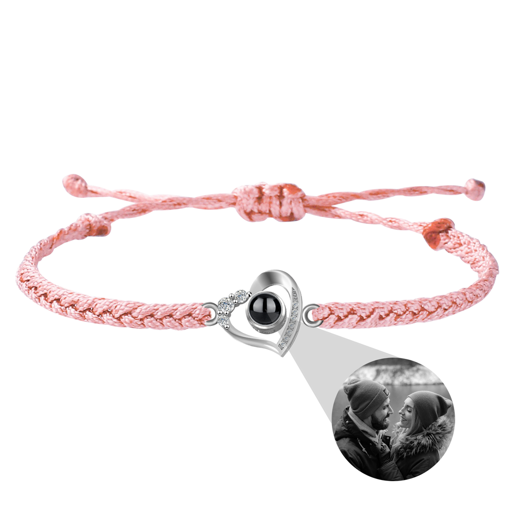 personalized heart projection bracelet