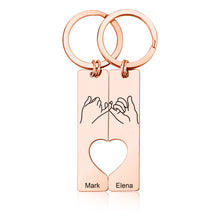 Load image into Gallery viewer, pinky promise heart keychain for couples