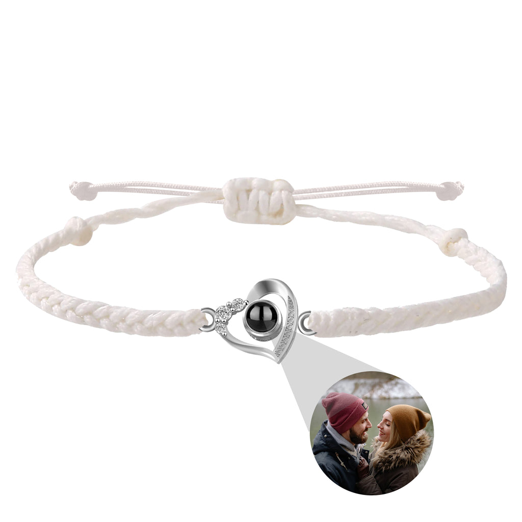 personalized heart projection bracelet